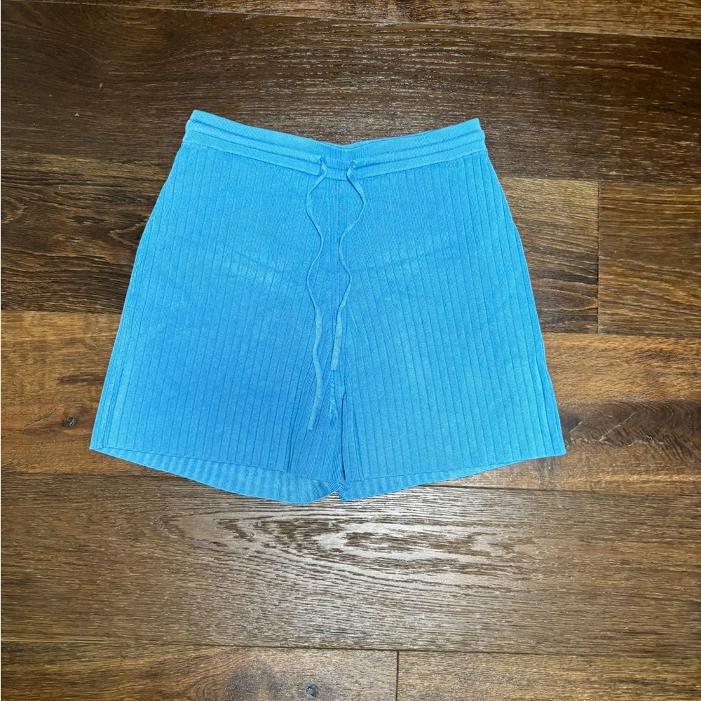 Nanushka Malena Knit Long Shorts in Blue Sz L #0477 - Picture 7 of 11